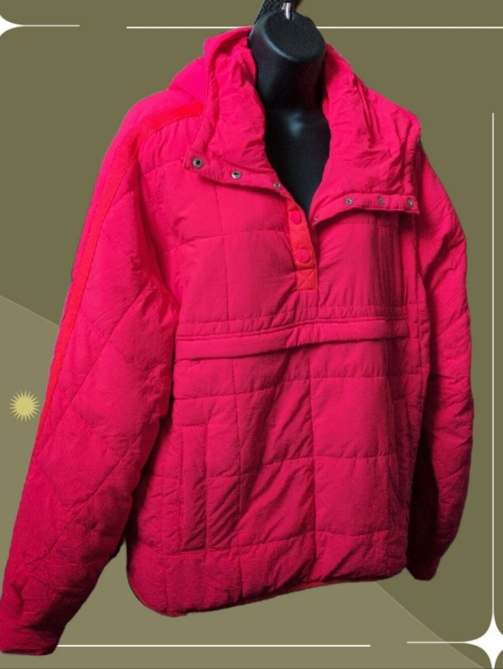 Free People Movement Pippa Packable Pullover Puffer size m in bright watermelon